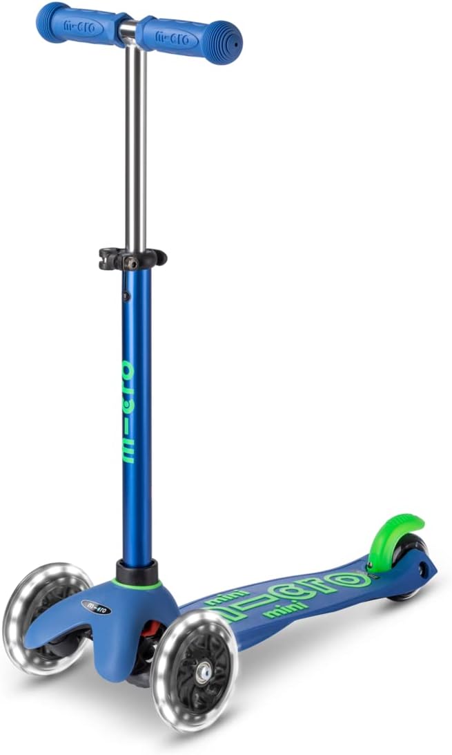 Micro Kickboard Mini Deluxe LED Three-Wheeled Lean-to-Steer Swiss-Designed Micro Scooter