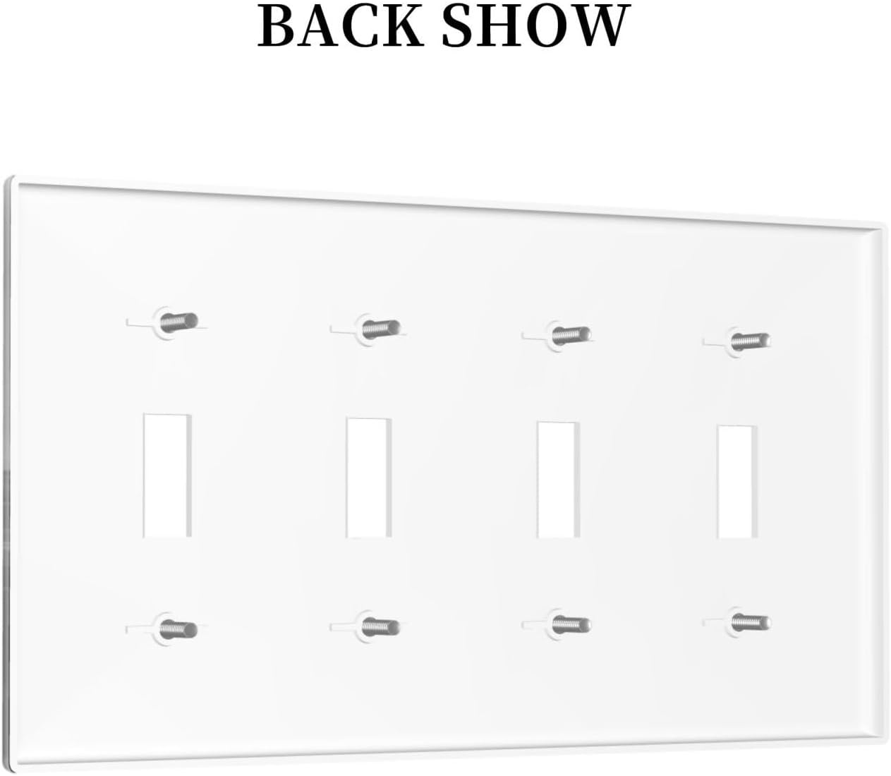 Foggy Forest Natural Scenery Retro Tree Pine Light Switch Covers Quad Toggle Electrical Faceplate 4 Gang Wall Plate Decorative Switch Plates for Bed Room Living Room Decor