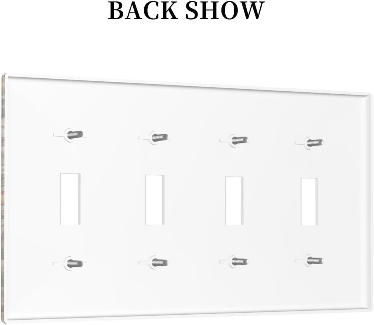 Decorative Switch Covers Plate Rustic Mushroom Garden Red Strawberry 4 Gang Artistic Wall Plate Unique Quad Toggle Light Switch Plate Jumbo Faceplate for Bedroom Home Decor