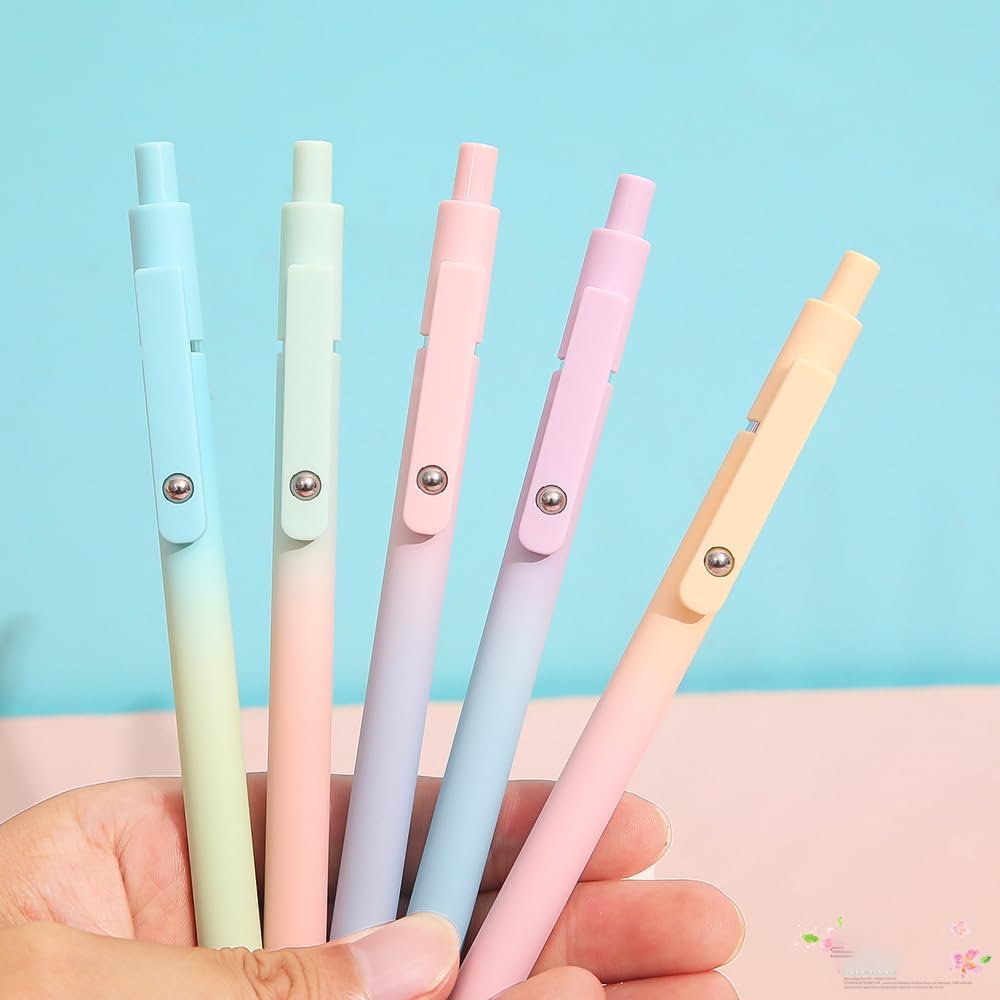 Valentines Day & Birthday Gifts for Teens & Women, Gel Pens - Black Ink, Preppy Stuff, Easter Gifts for 4-12 Year Old Girls (5 Pcs Gradient)