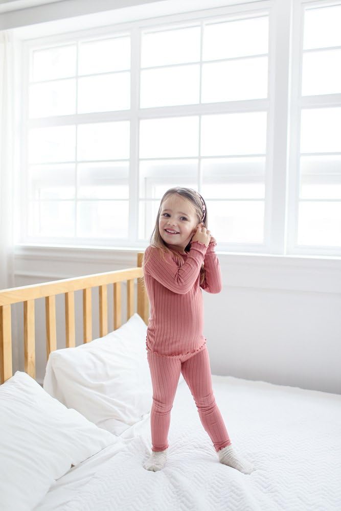 VAENAIT 6M-12Y Toddler Kids Girls Boys Soft Comfy Modal Tencel Solid Raglan Sleepwear Pajamas Pjs 2pcs/4pcs Set