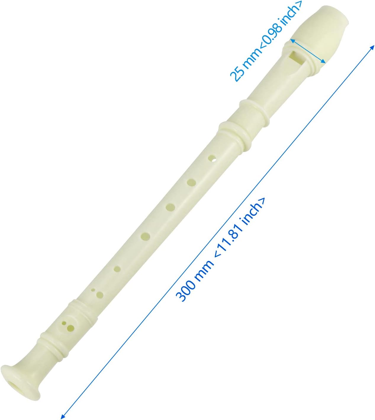 20 Pack 8 Hole Soprano Recorder Descent Flute, German Musical Recorders Instruments with Cleaning Rod, White Flutes for Beginners, Student Practice, School Concert