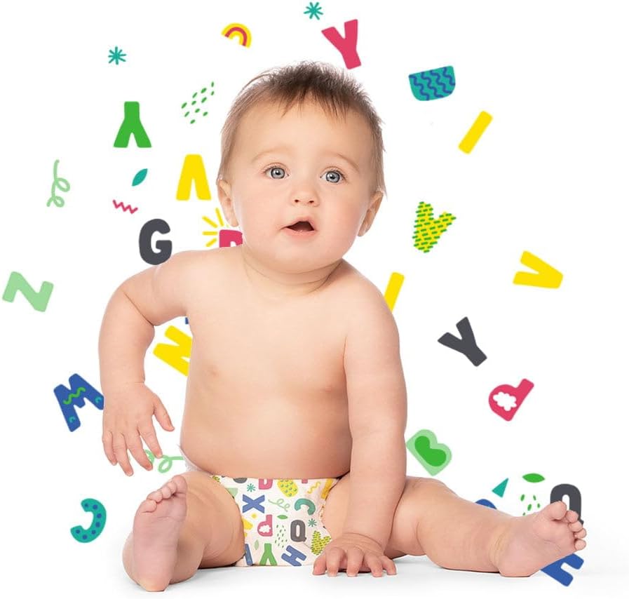 Hello Bello Premium Baby Diapers Size 2, 30 Count of Disposable, Extra-Absorbent, Hypoallergenic Baby Diapers with Snug and Comfort Fit, Alphabet Soup