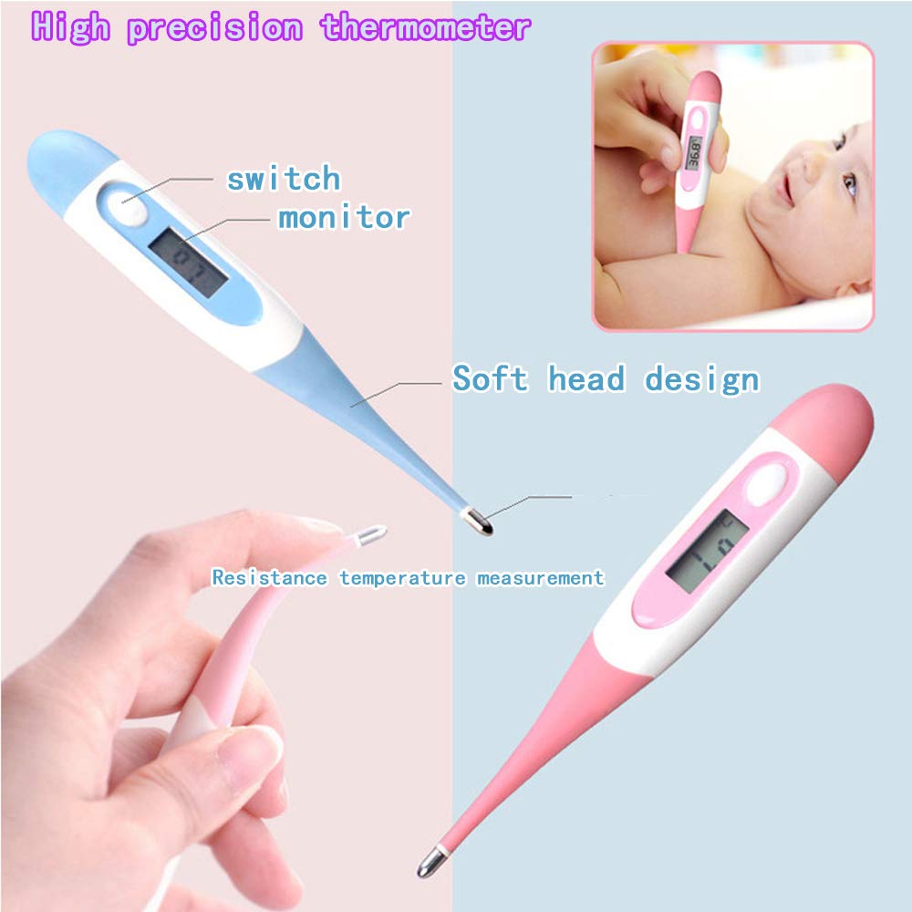 ZELINYE Baby Grooming Kit, 8 in 1 with Brush, Comb, Nail Clipper and File, Nasal Cleaner, Finger Toothbrush, Scissors, Portable Newborn Essentials Set Pink