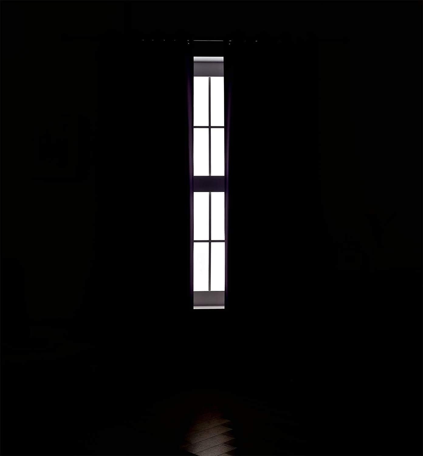 MIUCO Room Darkening Texture Look Blackout Curtain Panels for Office Set of 2 52x95 Inch Long Black