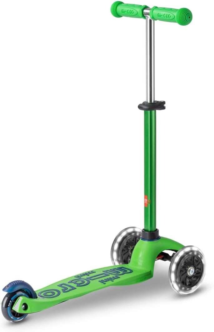 Micro Kickboard Mini Deluxe LED Three-Wheeled Lean-to-Steer Swiss-Designed Micro Scooter