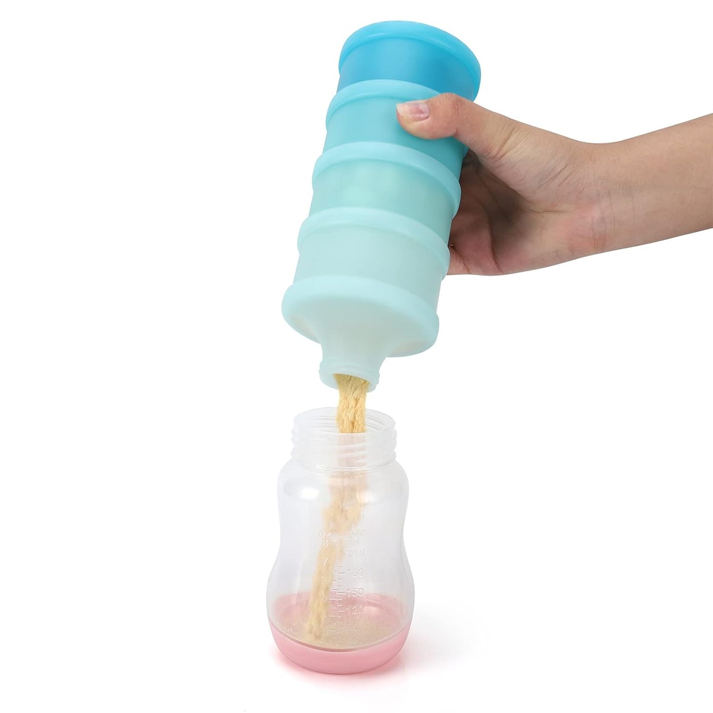 Accmor Baby Formula Dispenser On The Go, Stackable Formula Dispenser for Travel Formula Container to Go, Non-Spill Milk Powder Baby Kids Snack Storage Container, BPA Free, 3 Packs