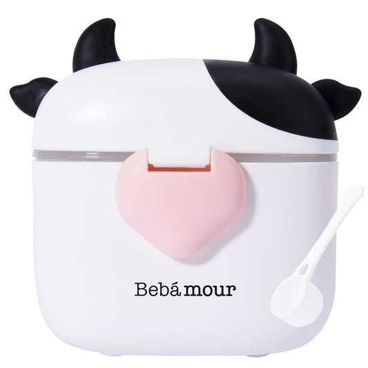 Bebamour Baby Formula Dispenser On The Go, Formula Container to Go, Formula Holder for Travel, Candy Fruit Snack Storage Container with Scoop and Leveller (Black)