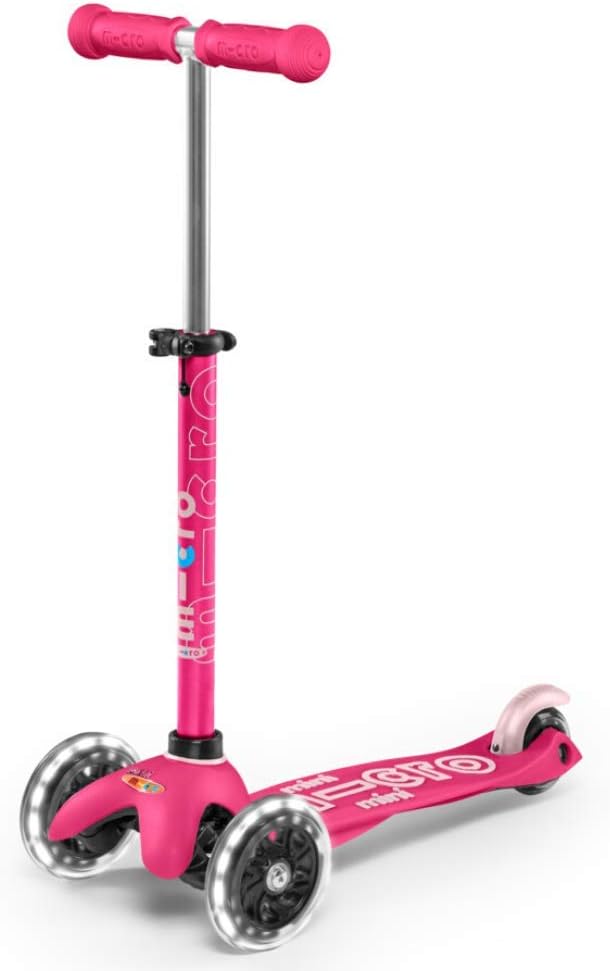 Micro Kickboard Mini Deluxe LED Three-Wheeled Lean-to-Steer Swiss-Designed Micro Scooter