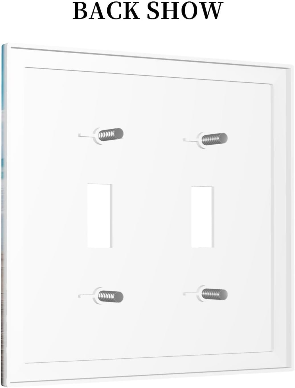 Decorative Switch Plates Beach Waves Brown Wood Starfish Shells 2 Gang Double Toggle Outlet Light Switch Cover Wall Plate Electrical Faceplate For Bathroom Living Room Decor