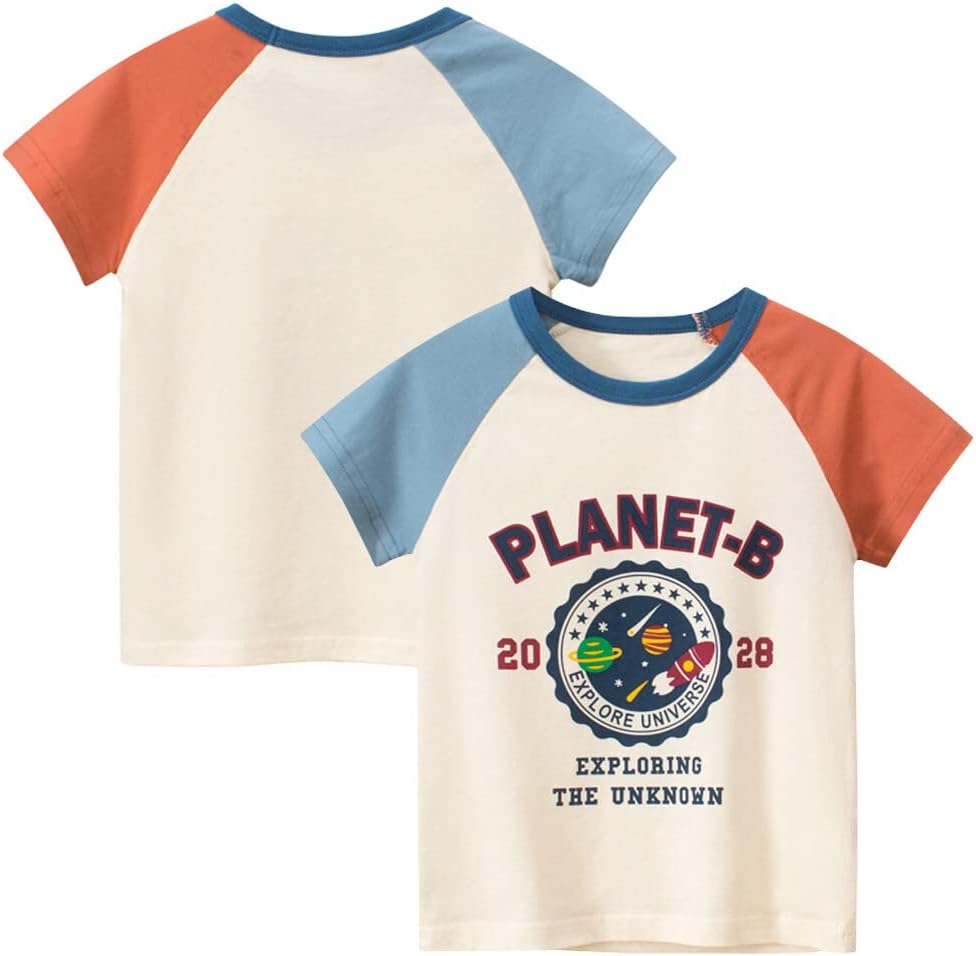 Boys' 4-Pack Excavator Short Sleeve Crewneck T-Shirts Top Tee Size 2-7 Years Toddler Boys' Value Pack Cotton T-Shirt