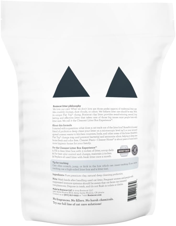 Boxie® Probiotic 40 Day Natural Odor Control Cat Litter, 16lb Clumping Clay Kitty Litter (Pack of 2)
