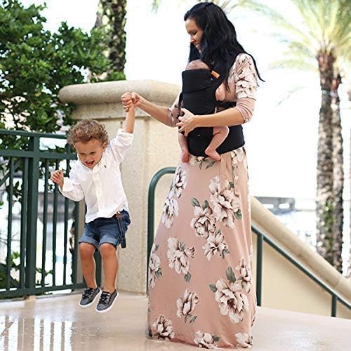 Beco Gemini Baby Carrier from Newborn to Toddler - Certified Ergonomic Newborn Baby Carrier for Infants and Children of 7-35 lbs - M Shape, Adjustable Seat, 100% Organic Cotton (Metro Black)