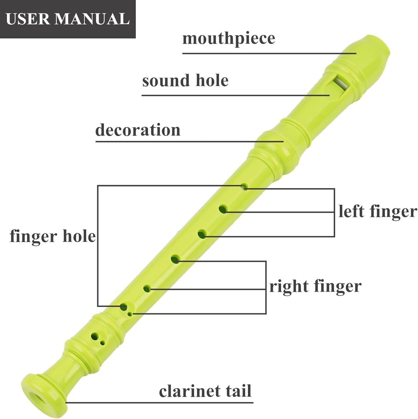 LIZIMANDU Recorder Instrument for Beginner Kids Adults,8-Hole Soprano Descant Recorder Music Flute with with Cleaning Rod & Leather Case For School Student Home Entertainment(2-Orange Flower)