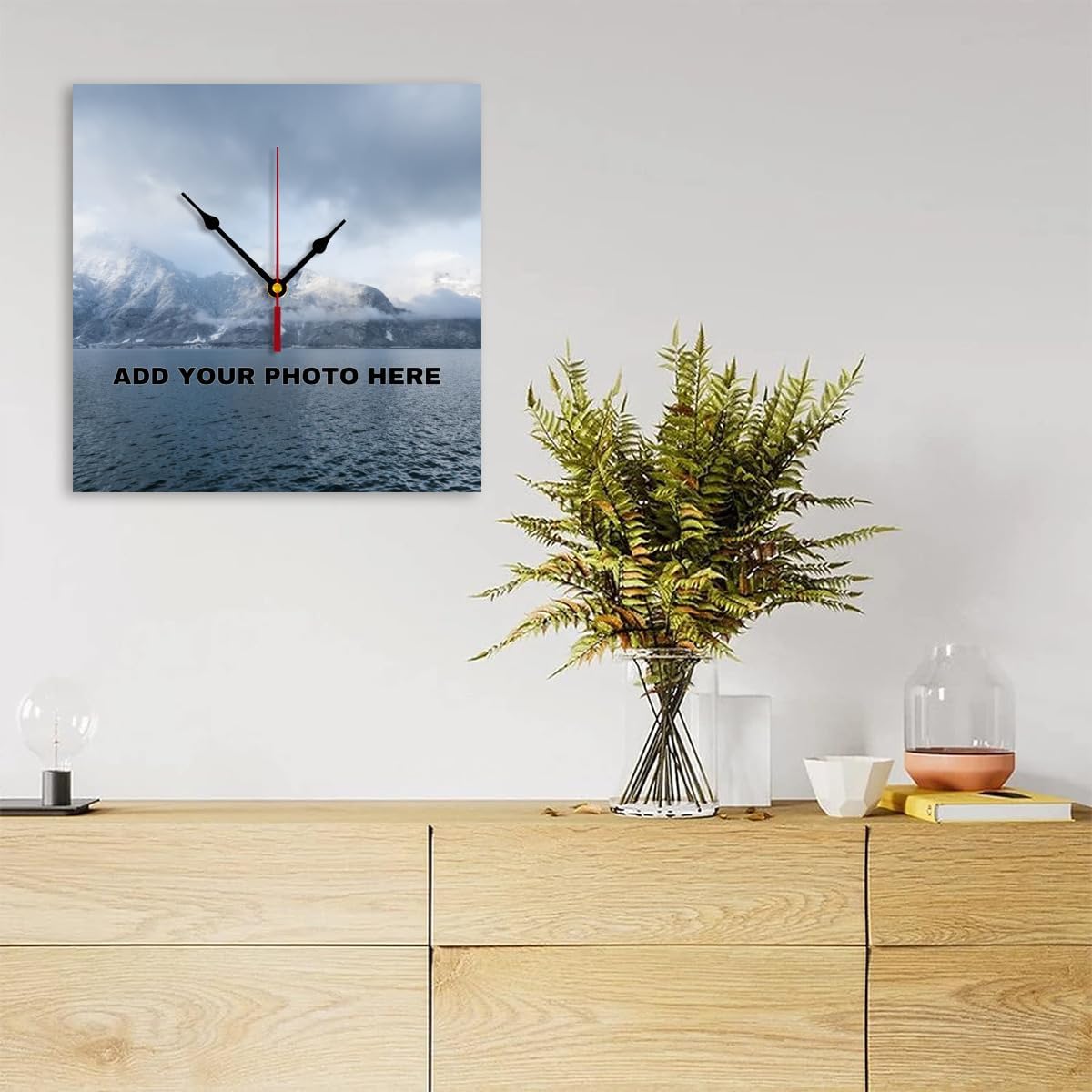 Generic Custom Wall Clock Personalized Wall Photo That PVC Customized Round Silent Clock for Living Room Wedding Friend Family Lover, 10inch-25cm