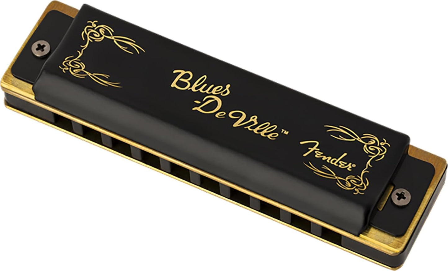 Fender Blues DeVille Harmonica - Key of E Bundle with Carrying Case, Austin Bazaar Online Manual, and Polishing Cloth