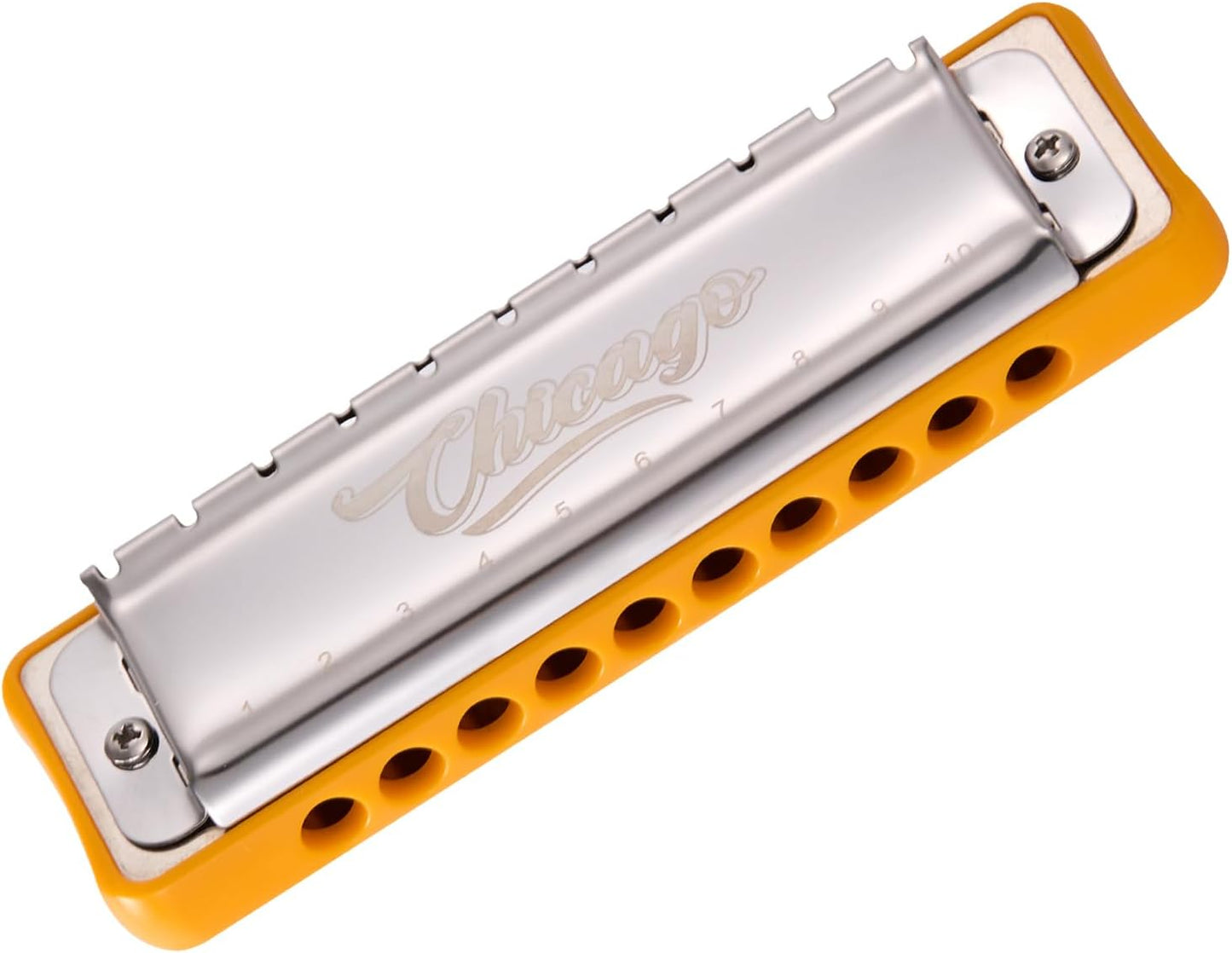 Harmonica JDR Blues key of C 10 Holes 20 Tones Harps Armonica for Adults Kids Professional Beginners Mini Mouth Organ with Case Chicago