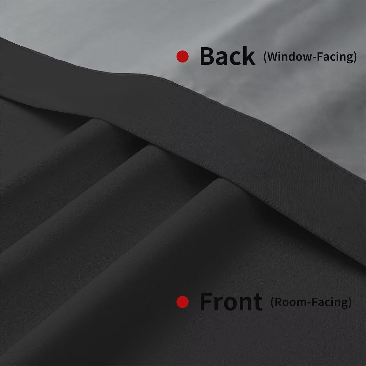 Joydeco 100% Blackout Curtains 108 inches Long for Bedroom Living Room - 2 Panels Set Burg Room Darkening Black Out Curtains for Bedroom Windows, Back tab Rod Pocket(52x108 inch,Black)