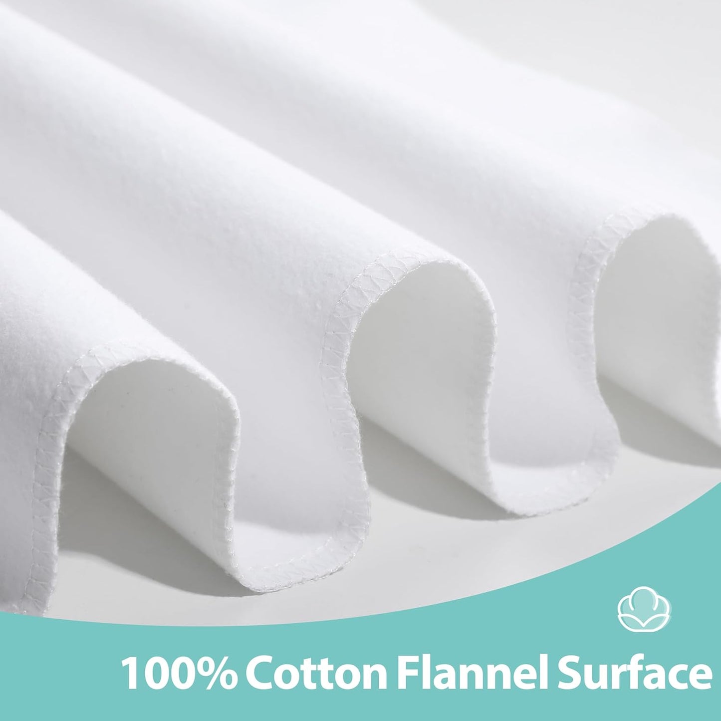 Washable Underpads, 24" x 24" (Pack of 4) Extra Heavy Absorbency ,100% Waterproof Mattress Protector,Flannel Cotton Underpads for Kids, Adults,Pets,Bed, Couch, Sofa, Floor,Home