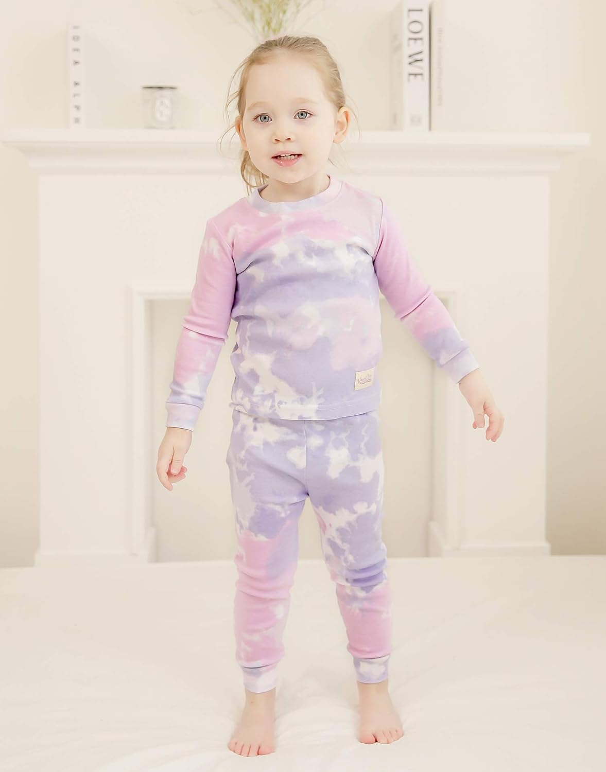 VAENAIT BABY 12M-12Y Toddler Kids Boys Girls 100% Cotton Marbling Tiedye Sung Fit Sleepwear Pajamas 2pcs Pjs Set