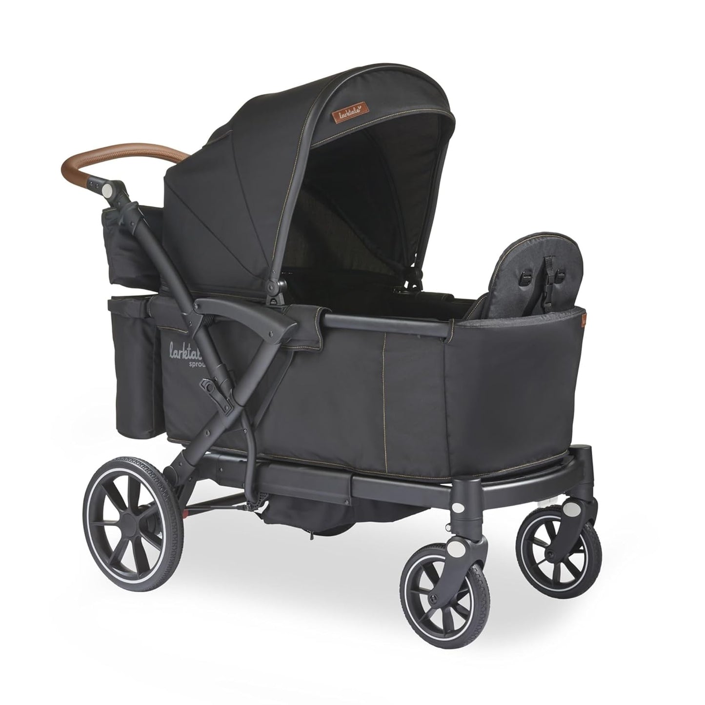 Larktale Adjustable Stroller, 2 Seater Kids Wagon, 120 Pound Capacity, Sprout V2, Black