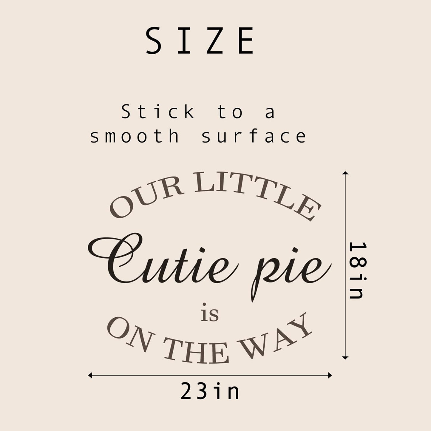 Our Little Cutie Pie is On The Way Wall Decal - Baby Shower Party Decorations Stickers, Gender Reveal Party Supplies Wall Stickers, Balloon Arch Background Wall Decoration Cutie Pie Sign Decal