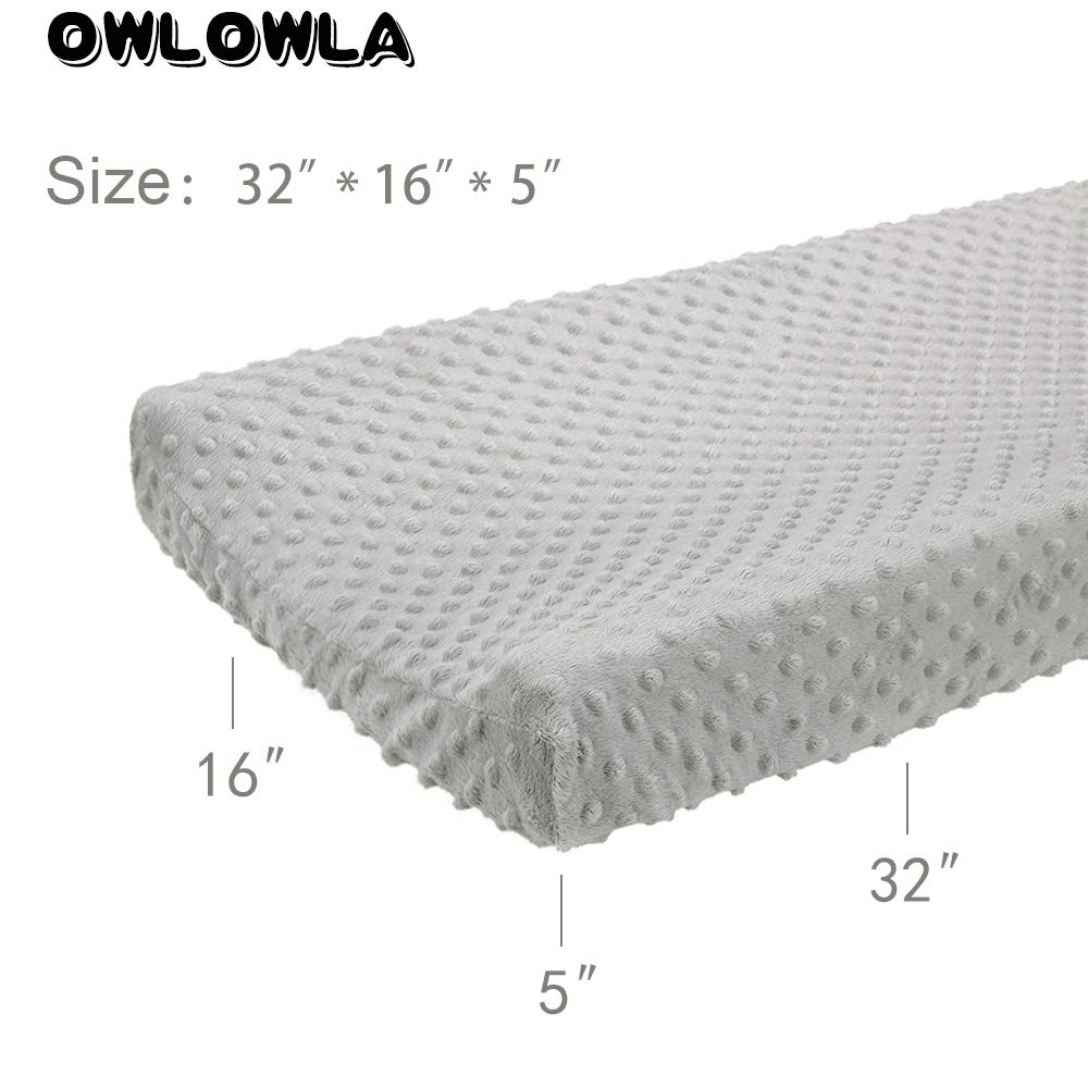Owlowla Changing Pad Cover, Soft Minky Dots Changing Table Sheets for Baby Boy and Girl 2Pack (Silver Grey&Khaki)