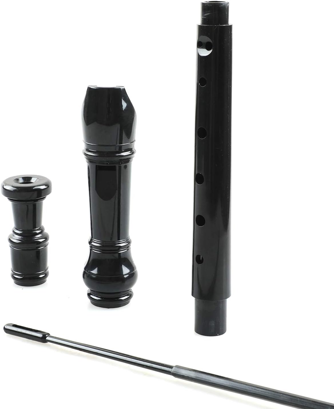 Soprano Recorder Descant Flauta Recorder 8 Hole ABS Clarinet German Style Treble flute C Key With Fingering Chart Instructions with Cleaning Rod Bag 3 Pack