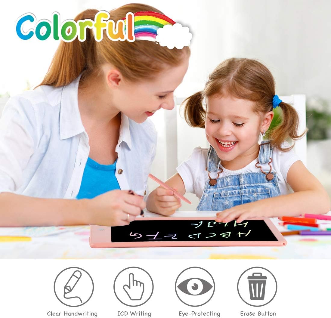 ORSEN LCD Writing Tablet 10 Inch, Colorful Doodle Board Drawing Pad for Kids, Toddler Toys for 3 4 5 6 7 8 Year Old Girls Boys Gifts (Pink)