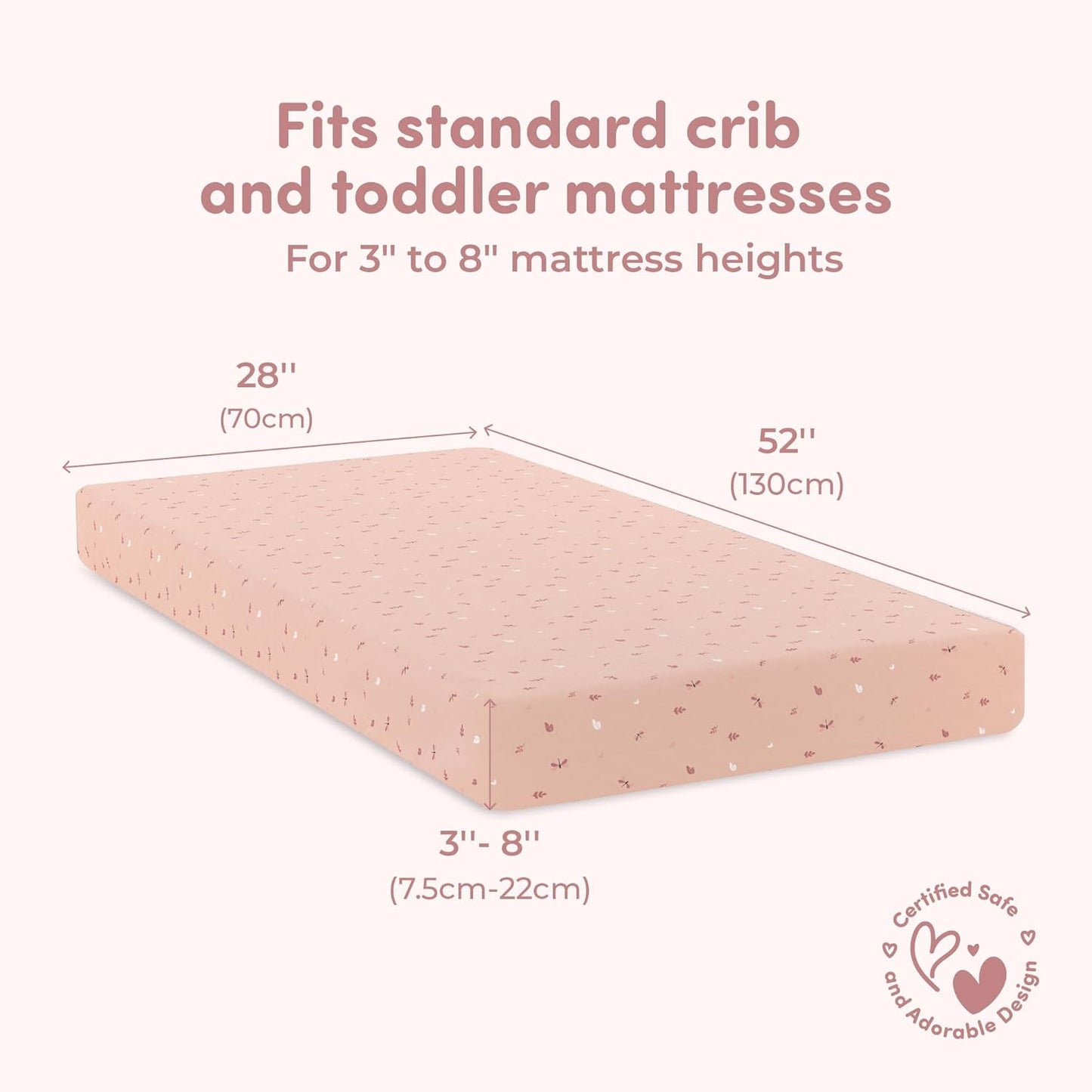 Sweety Fox 2-Pack Cotton Jersey Crib Sheets – Soft Fitted Sheets for Boys and Girls, Mini Crib Sheets, Toddler Bed Sheets (Dragonfly)