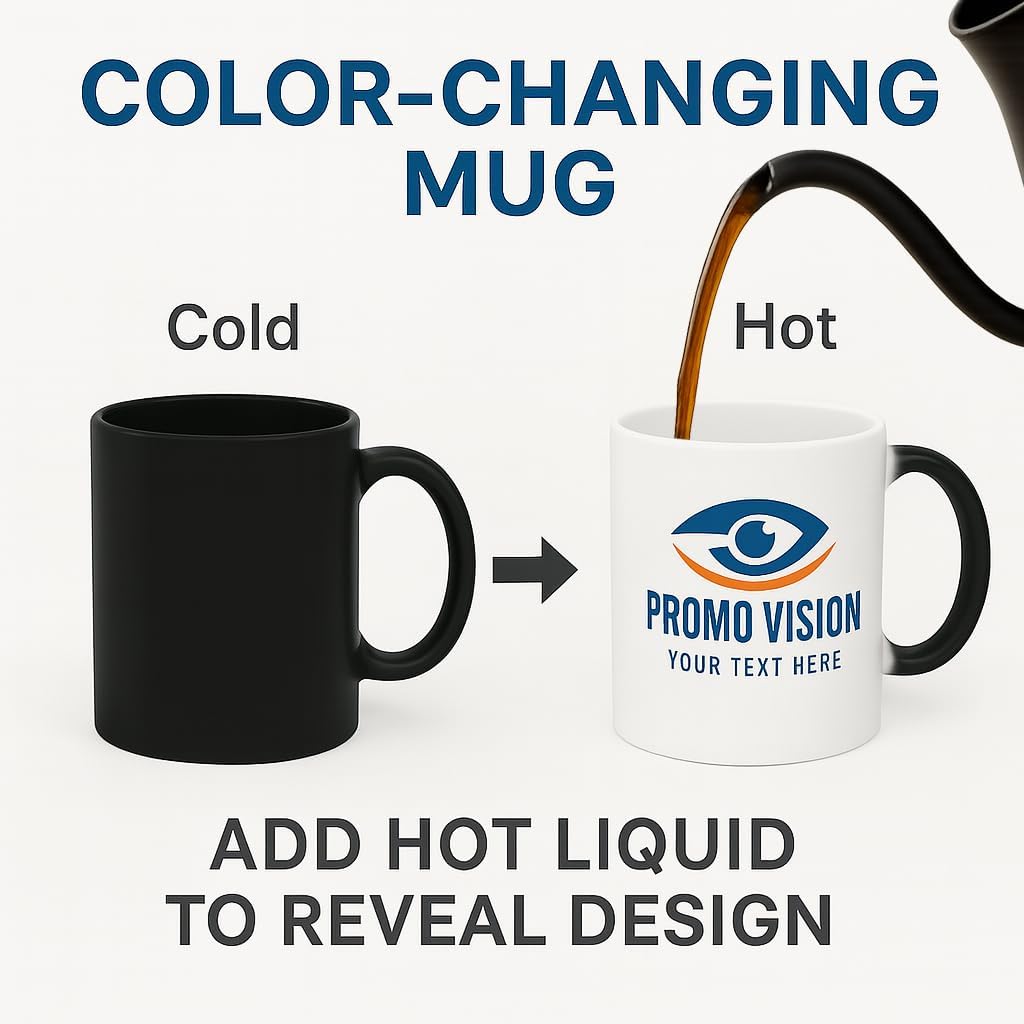 Personalized Coffee Mug, Custom Drawing Portrait Gift, Funny Customized Coffee Gift for Men & Women, Custom Mugs with Pictures, Black - Color Changing 15oz Father's Day Mug
