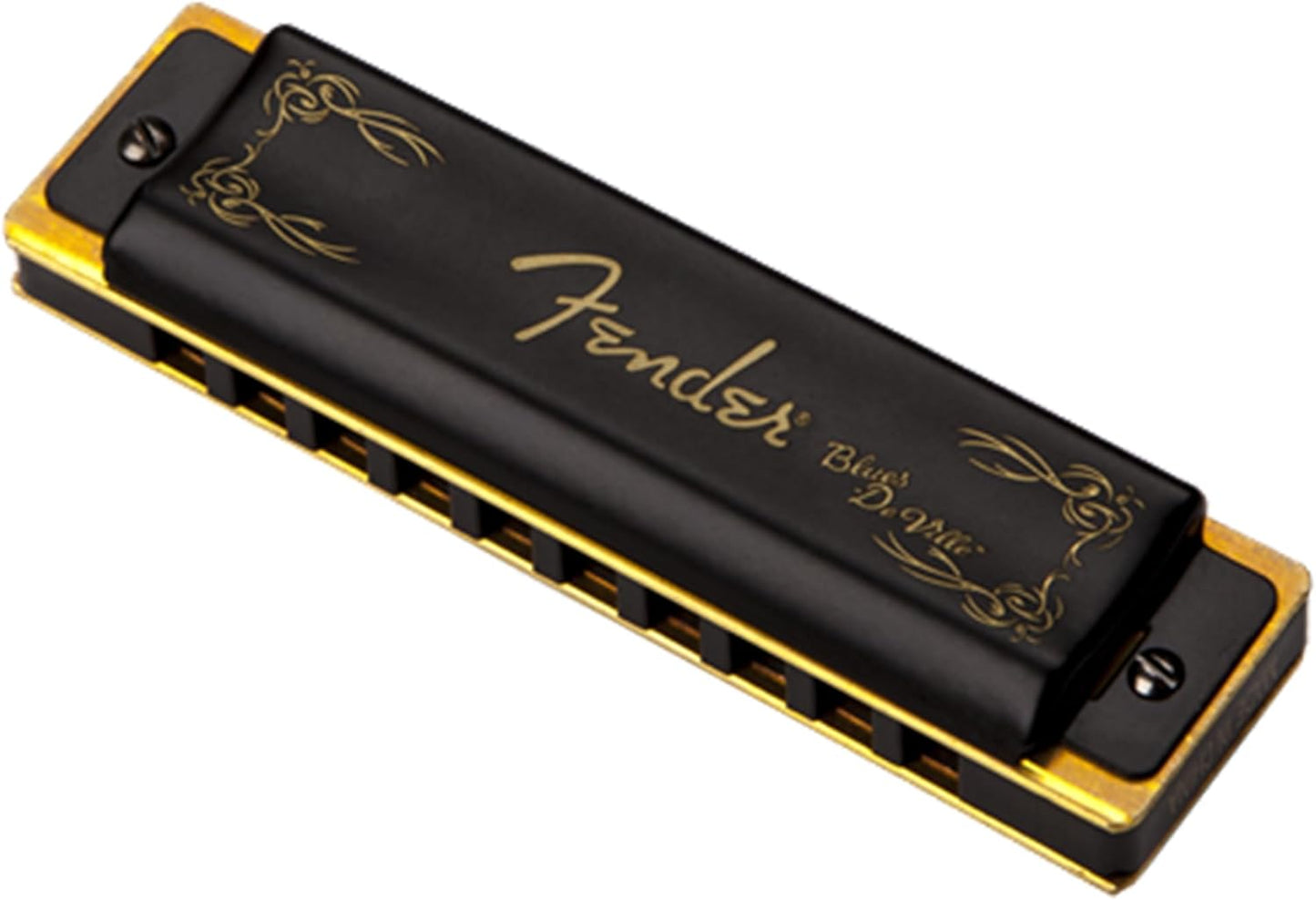 Fender Blues DeVille Harmonica - Key of C Bundle with Carrying Case, Austin Bazaar Online Manual, and Polishing Cloth