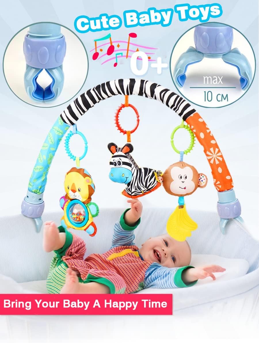 Pau1Hami1ton Baby Stroller Arch Toys, Car Seat Toys,Bouncer Toy Bar/Mobile for Bassinet,Adjustable Baby Hanging Toys Fit for Crib Bed,Stroller,Car Seat Gifts.S-19(Zebra)
