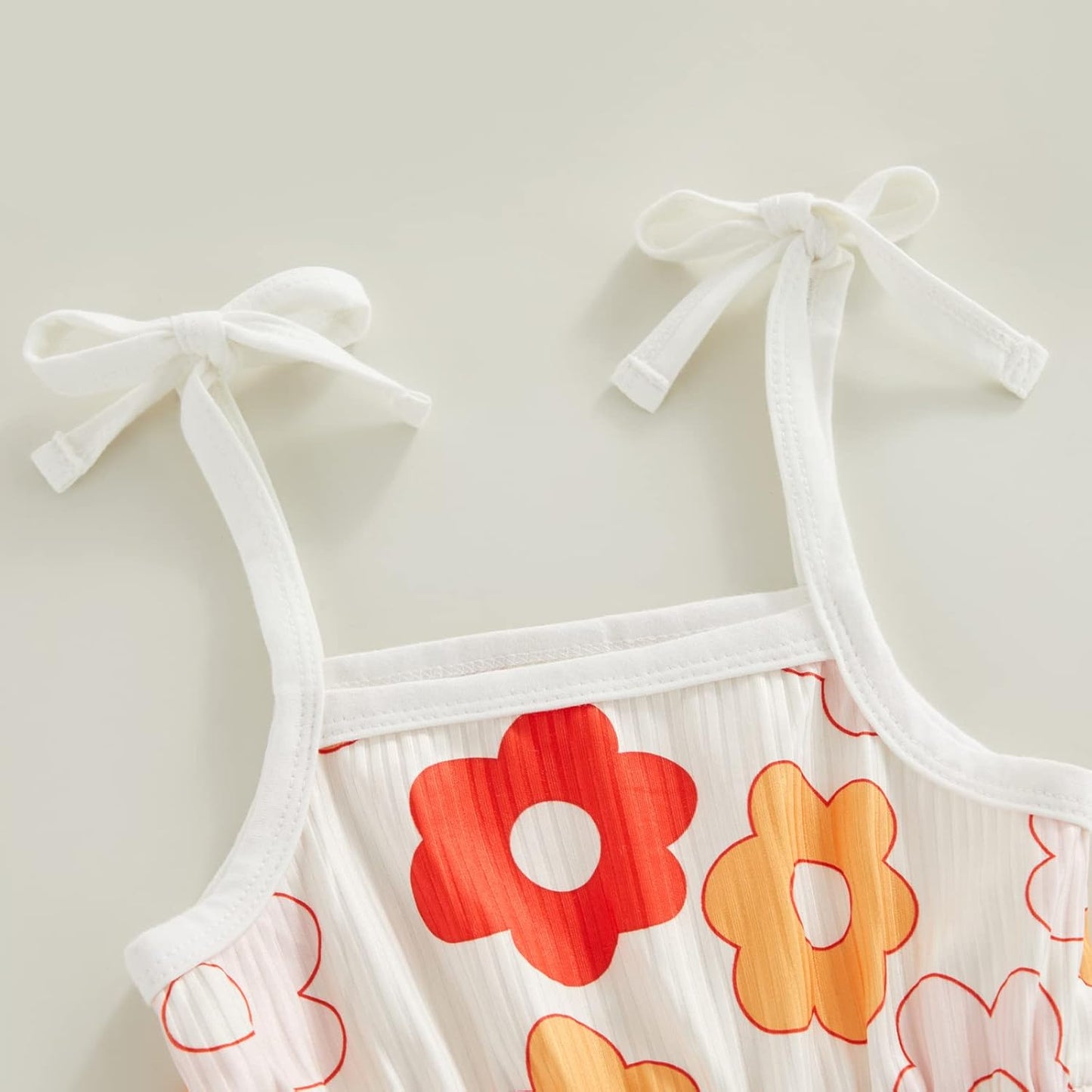 WZTYYDS Toddler Baby Girl Summer Clothes Floral Romper Tie-Up Strap Halter Jumpsuit Infant Summer Sling Playsuit 6M-3T