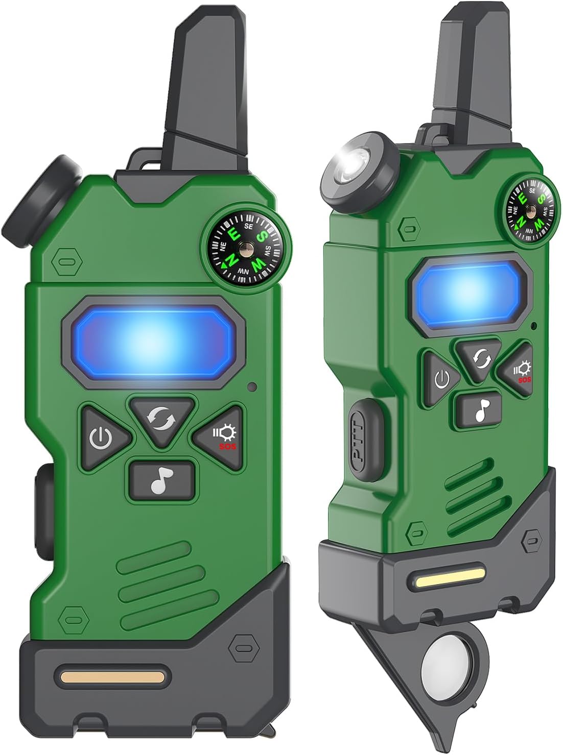 Walkie Talkies for Kids,5 Colourful Channels 2 Way Radio,Compass Flashlight and Magnifying Glass,3 Miles Long Range for Adventure Game,Outside, Camping, Hiking,Toys for 3-12 Year Old Boys Girls