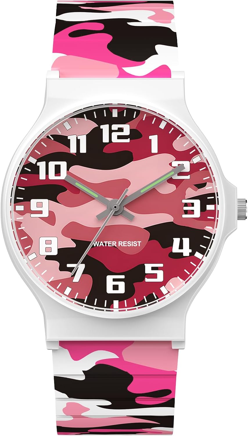 Kids Analog Watch Boys Girls, 30M Waterproof, Sports Watch for Boys, Easy to Read Children's Thin Dial Wrist Watches with Soft Band, for Ages 5-15 Kids Great Birthday Gifts Christmas Day