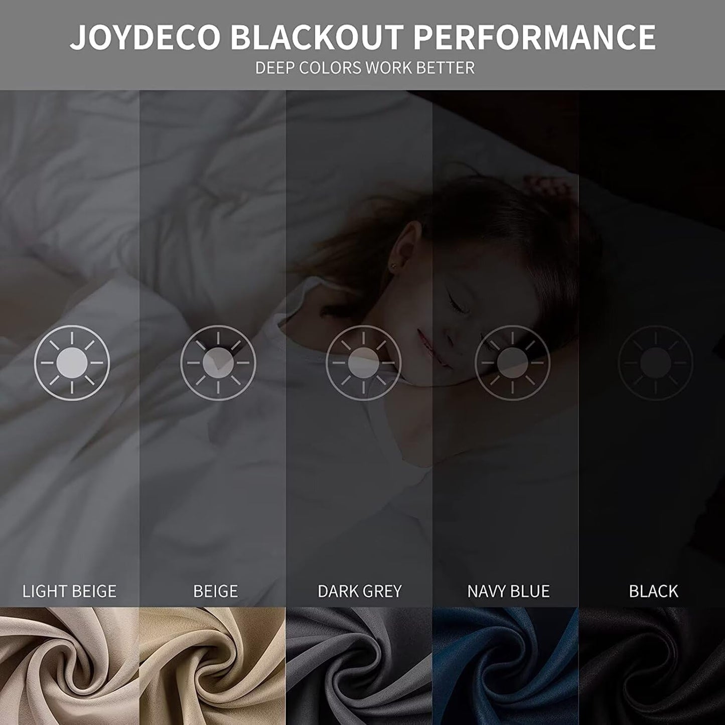 Joydeco Light Grey Custom Solid Single Blackout Curtain for Bedroom and Living Room, Grommet Thermal Insulated Room Darkening Curtain 1 Panel (Custom Size,Light Grey)