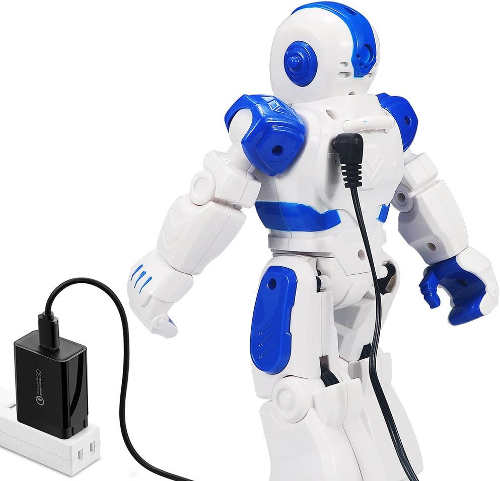 Kid's Remote Control Robot with LED Eyes, Dancing, Singing, Moonwalking, Gesture Sensing and Infrared Controller (Blue)