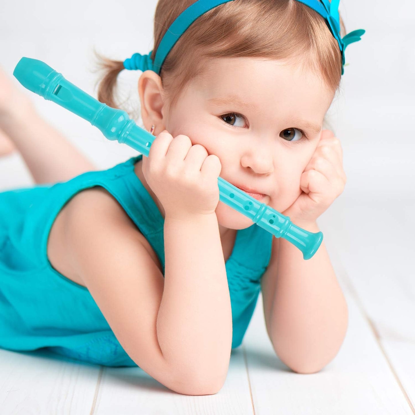 Soprano Recorder Descant Flauta Recorder 8 Hole ABS Clarinet German Style Treble flute C Key for Kids Children With Fingering Chart Instructions with Cleaning Rod Bag pink
