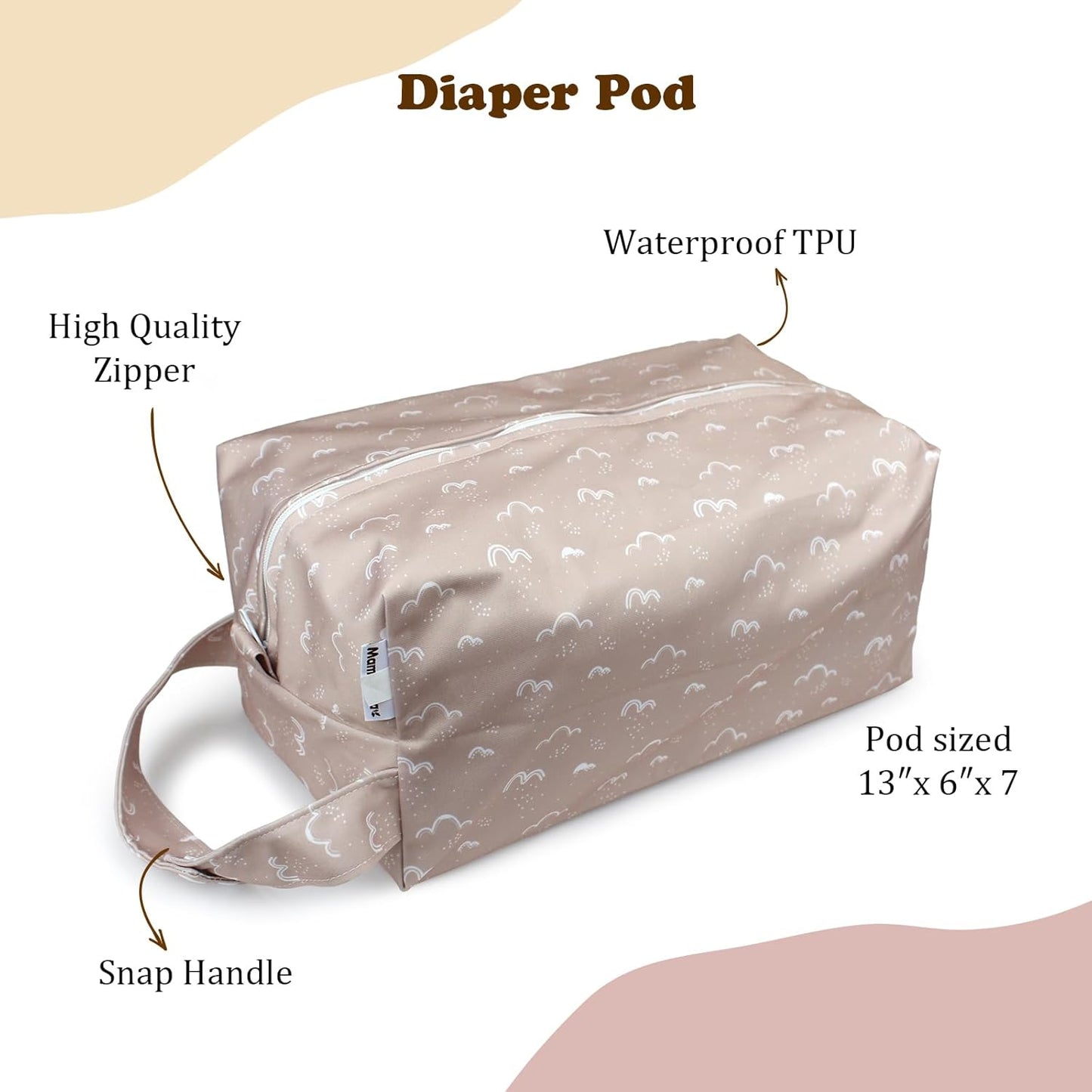Mama Koala Waterproof Diaper Pods for Baby Items, Cloth Diapers, Swimsuits, Travel, Gym Clothes, Beach, Pump Parts, Toiletries, 2 Pack(DP-Sunset)