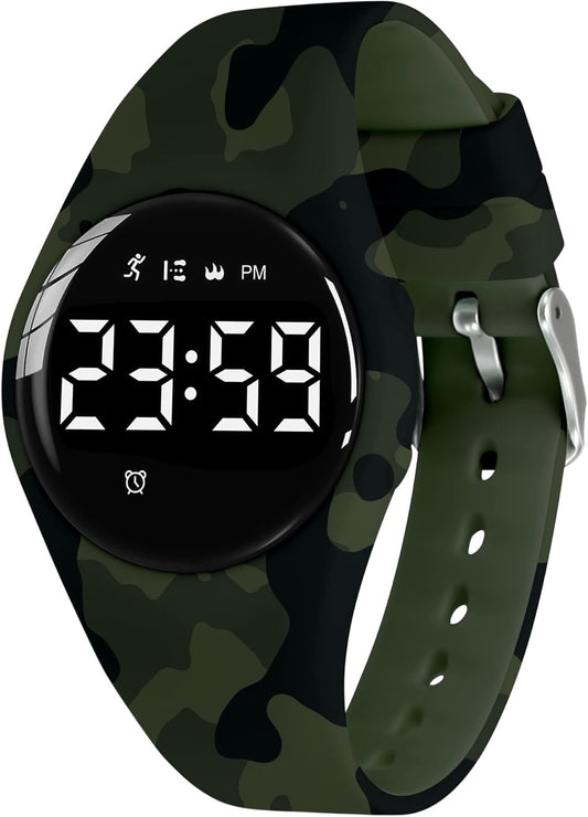Kids Watches for Girls Boys Digital Sport Watch with Step Counter Pedometer Vibration Alarm Clock, No App Waterproof Fitness Tracker Kids Watch Boys Girls Teens Students Ages 5-16