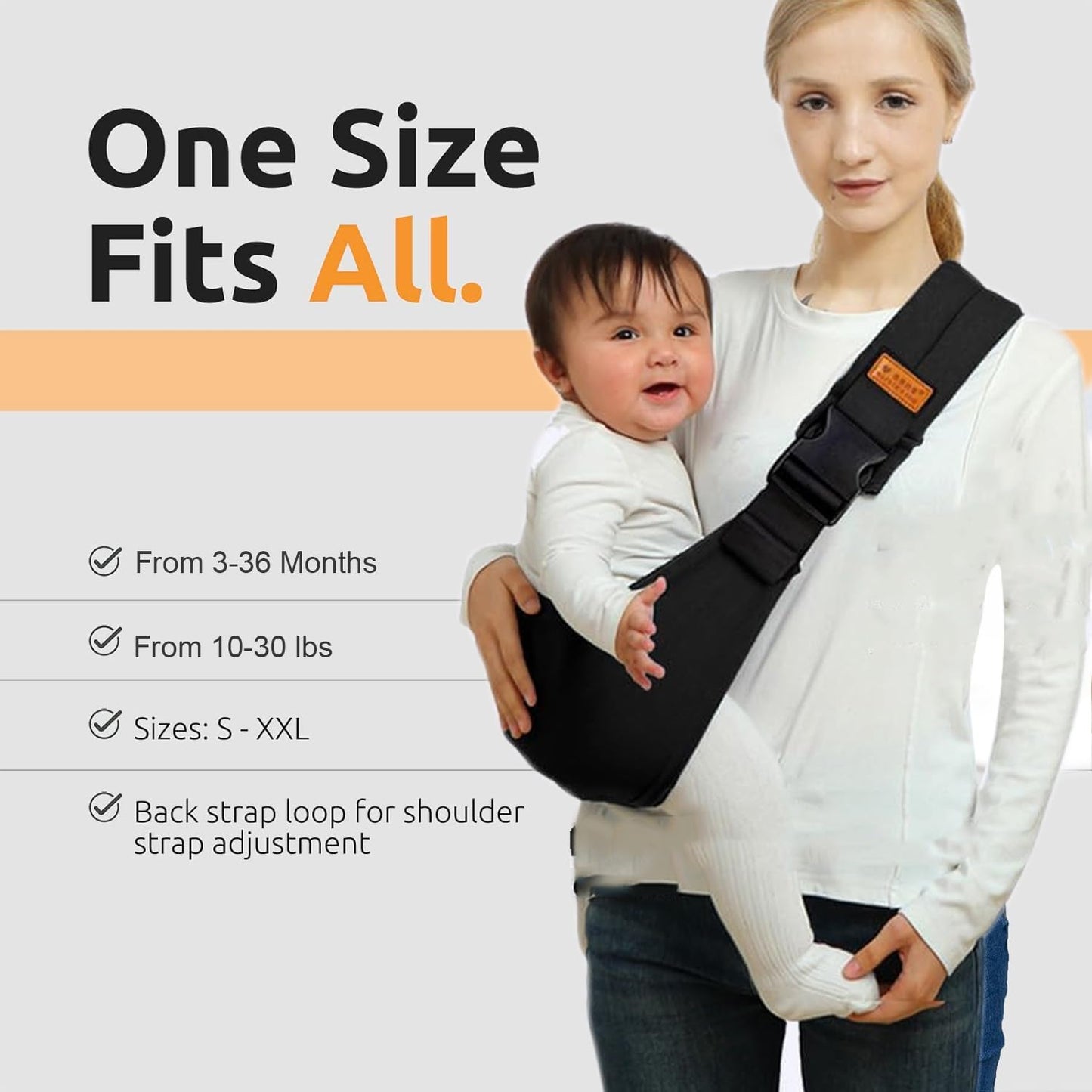 Baby Sling Carrier Newborn to Toddler Adjustable One-Shoulder Design with Hip Seat Support, Labor-Saving Baby Wraps Carrier 10-30 lbs(Mesh,Star)