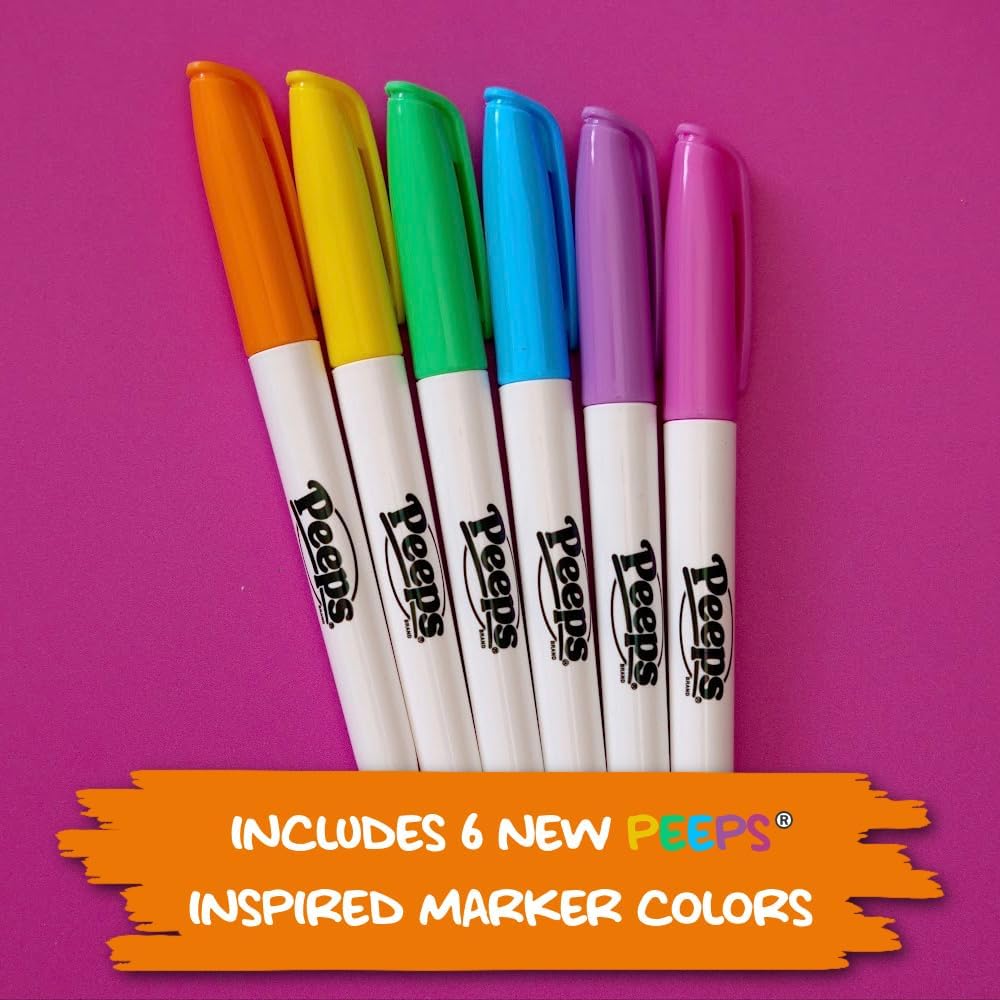 The Eggmazing Egg Decorator - Peeps Bunny - Arts and Craft Set Includes 6 Colorful Quick Drying, Non-Toxic Markers - Purple - Packaging May Vary