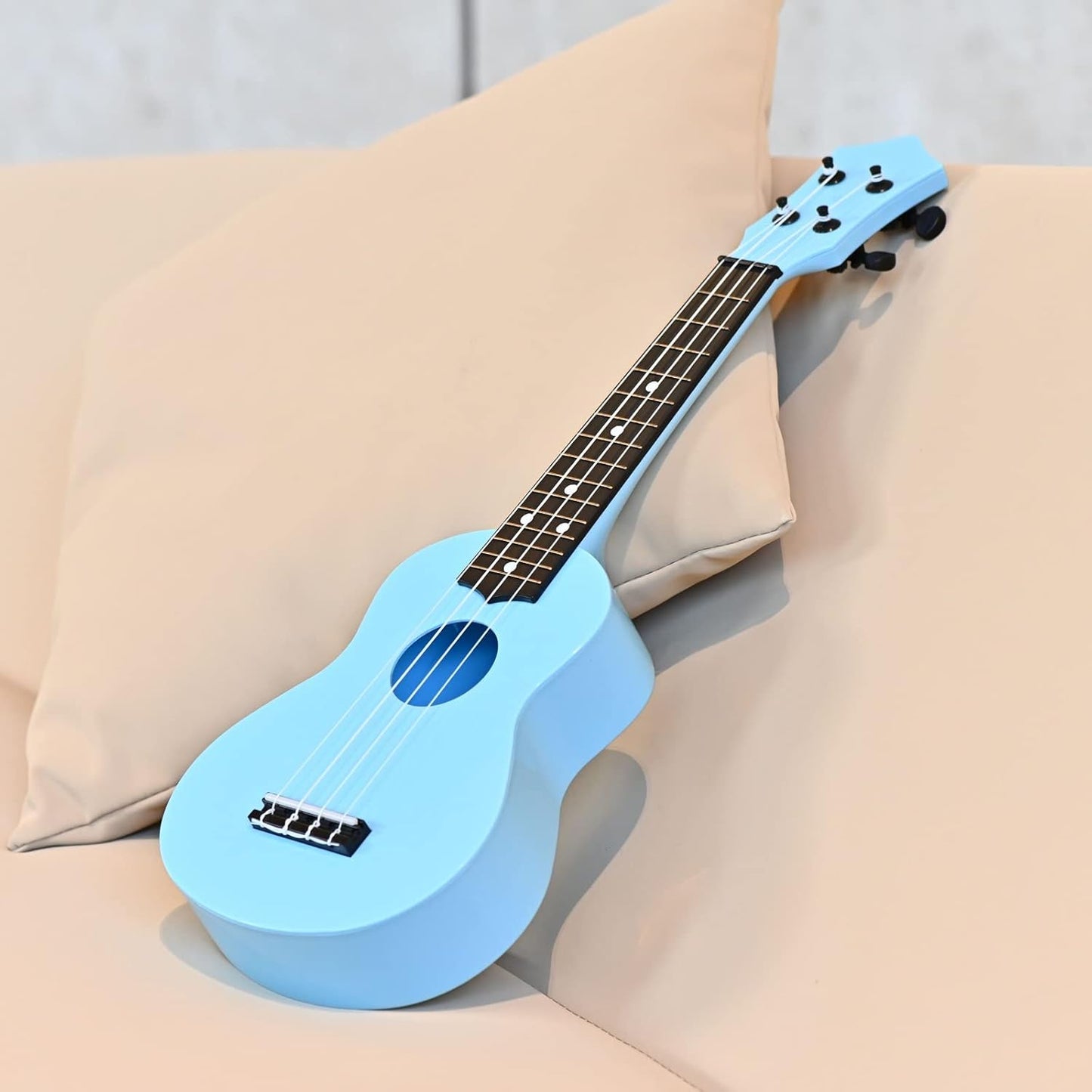 Kids Toy Ukulele 21 inch Soprano Ukelele,Musical Instrument, Ukulele Toy Gift for Children Beginners with Bag Picks Strings (Light blue)