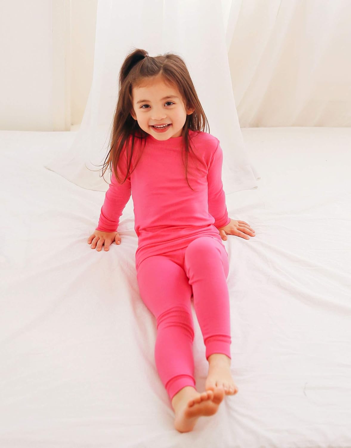 VAENAIT 6M-12Y Toddler Toddler Kids Toddler Girls Boys Soft Comfy Modal Tencel Solid Raglan Sleepwear Pajamas Pjs 2pcs Set
