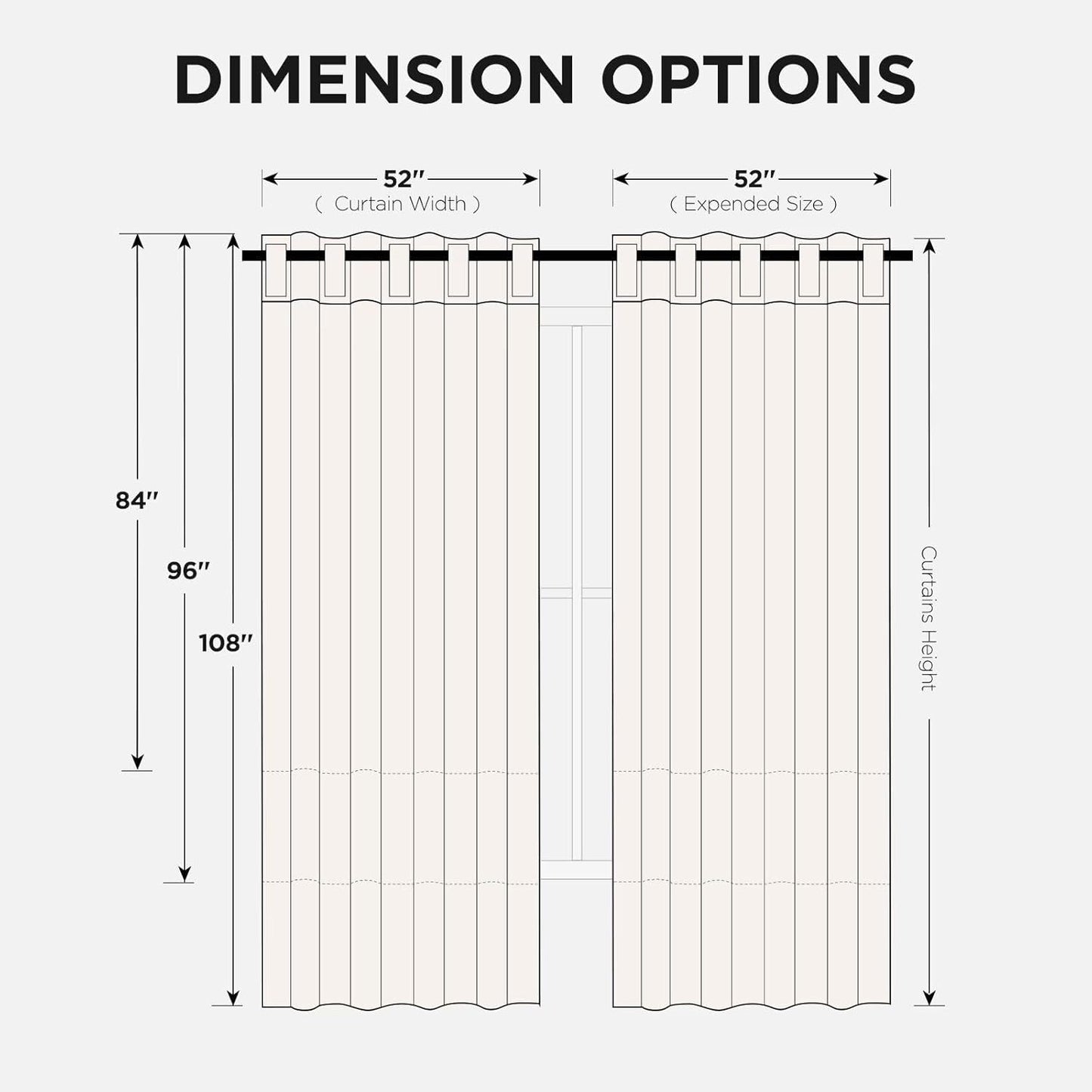 Joydeco Blackout Curtains 84 Inch Long for Bedroom, Thermal Insulated Black Out Curtains 2 Panels Set, Room Darkening Drapes for Living Room Window (W52 x L84 Inch, Beige)