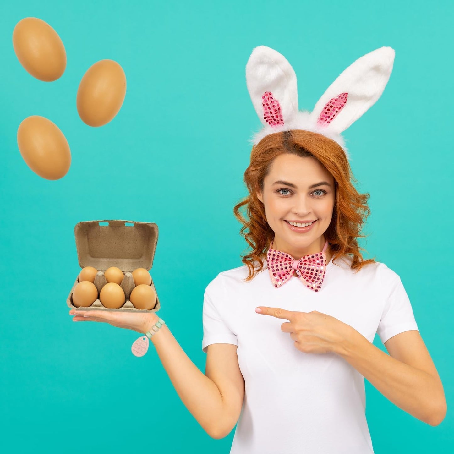 Wooden Fake Eggs, Life Size Brown Eggs, Perfect for Easter Crafts, Décor and Egg Hunts, 2.3" Inches (192-Pack)