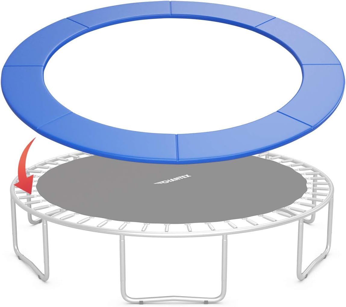 Giantex Trampoline Pad, 8ft 10ft 12ft 14ft 15ft 16ft Trampoline Replacement Safety Pad, No Holes for Pole, Waterproof Trampoline Accessories Spring Cover