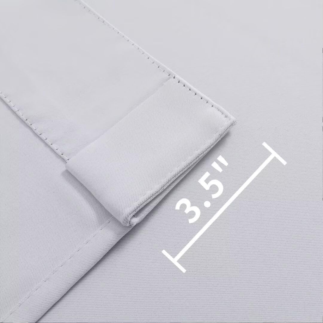 Joydeco 108 Inch 60% Blackout White Curtains 2 Panels,Elegant Soft Sheer Curtains for Bedroom,Thermal Insulated Black Out Drapes for Living Room,Rod Pocket Back Tab Drapes(W37xL108 Inch,Greyish White)