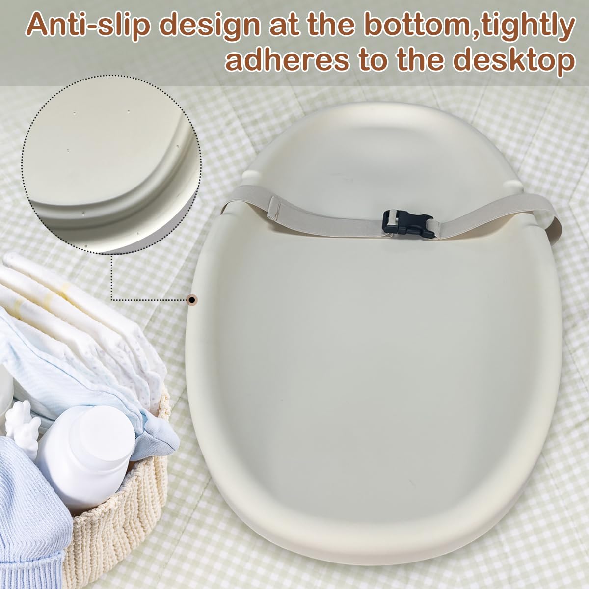 Baby Changing Pad,Waterproof Easy to Clean,PU Foam Changing Pad on Table Topper for Changing Diaper and Dresser (Oat)